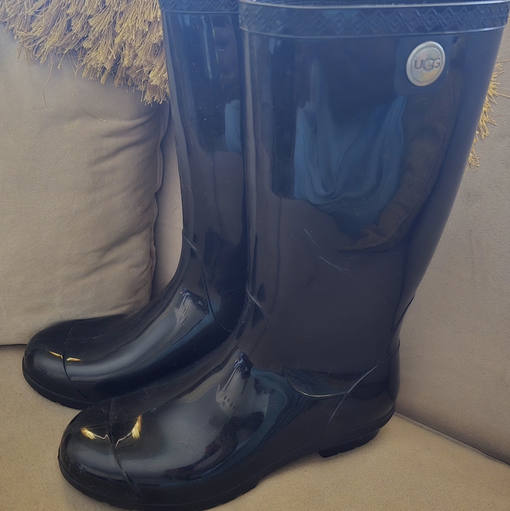 UGG Women Black Rain Boots
